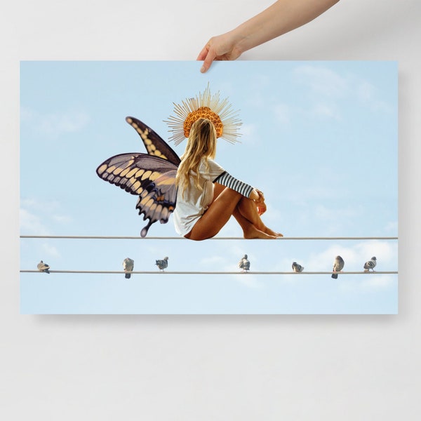 Birds on Power Line Etsy