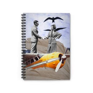 Spiralnotizbuch - Einzigartig im Vintage-Stil 'Karten To Fly' - Eine Hommage an mutige Frauen in der Luftfahrt