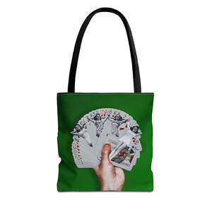Collage-Kunst-Einkaufstasche „Feeling Lucky“ – Geschenk für Pokerliebhaber