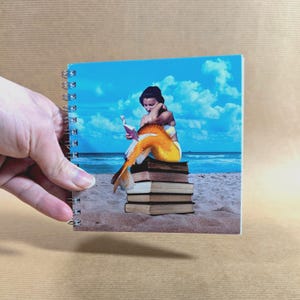 Ocean's Of Knowledge – Whimsical Mermaid Beach Reader Surreal Mini Lined Notebook