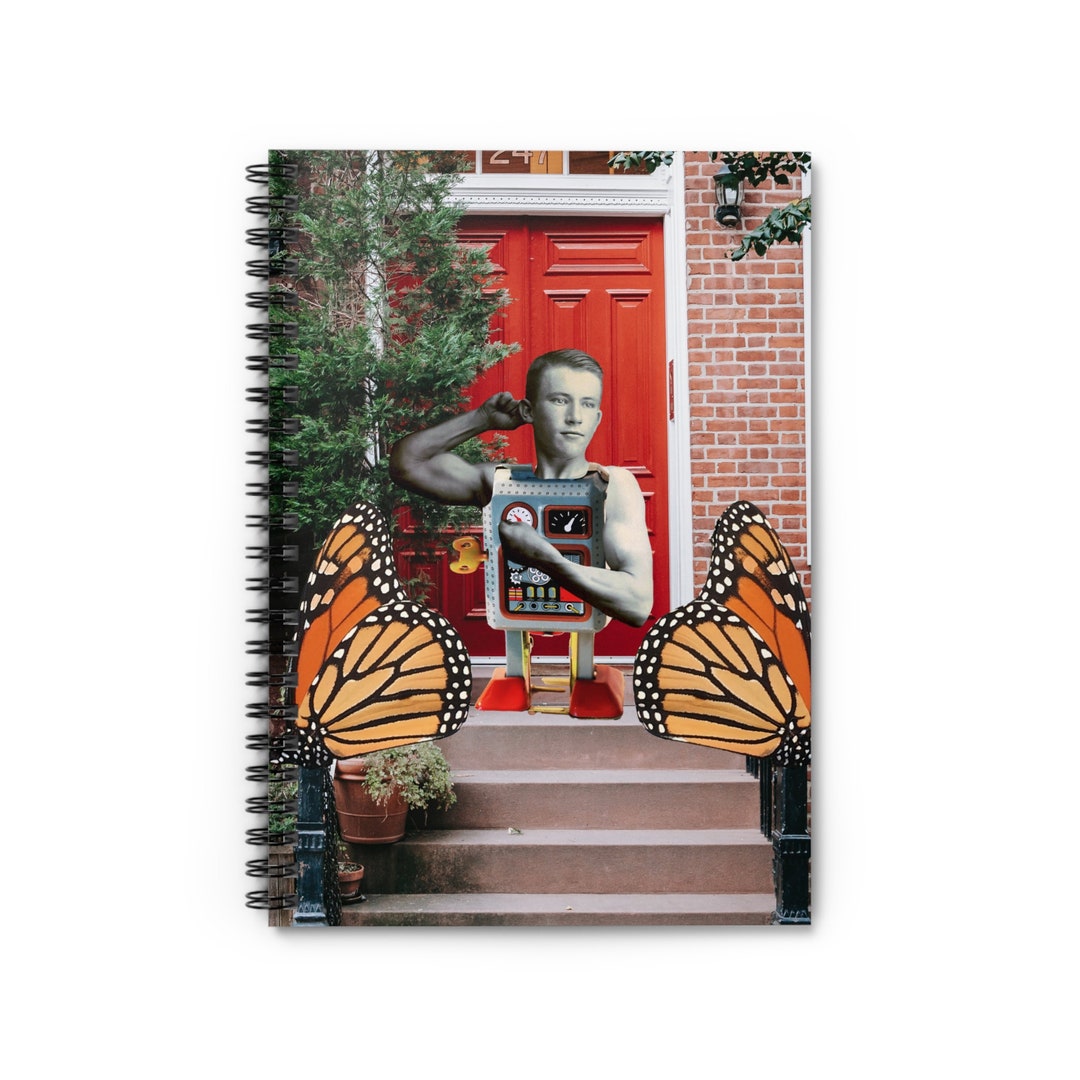 Muscle Builder Robot Spiral Notebook | Health & Fitness Journal for Gym ...