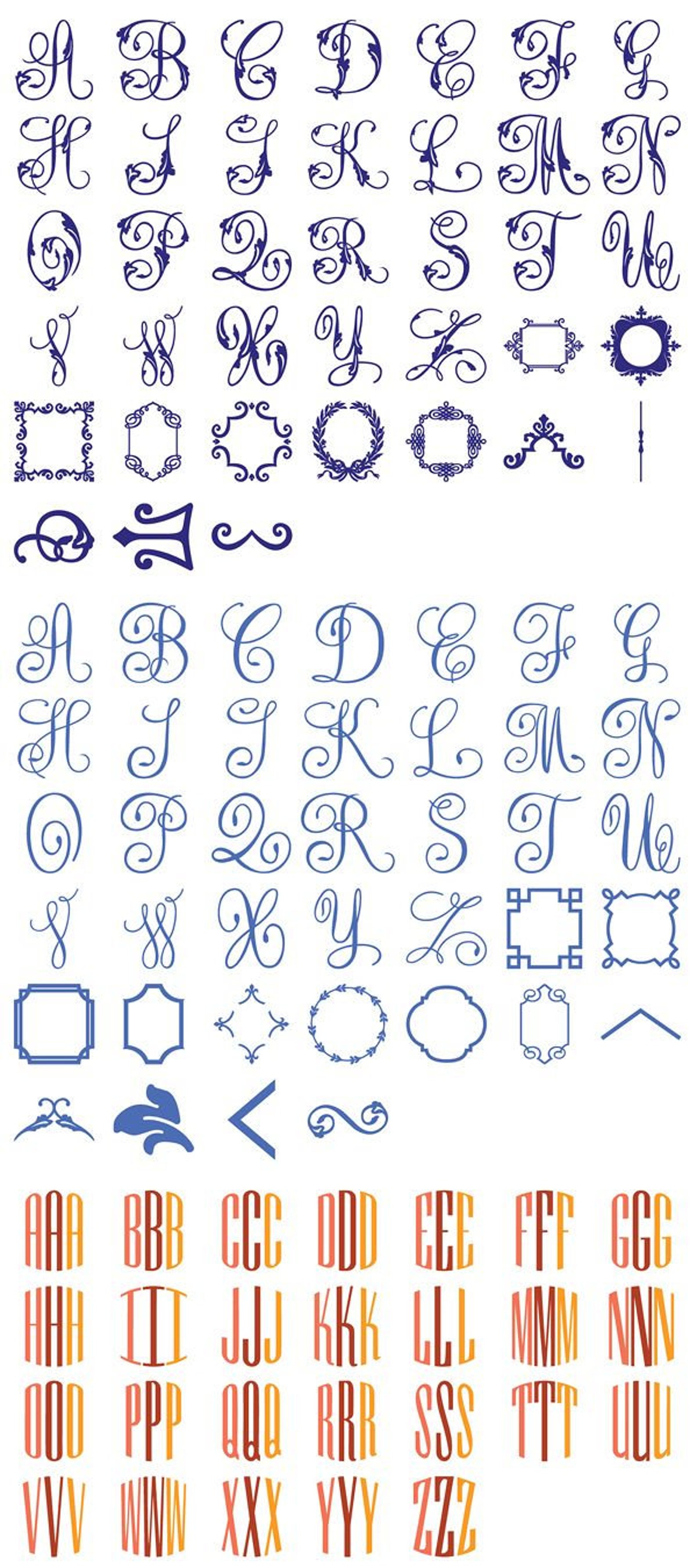 Anna's Decorative Monograms Cricut Cartridge Etsy