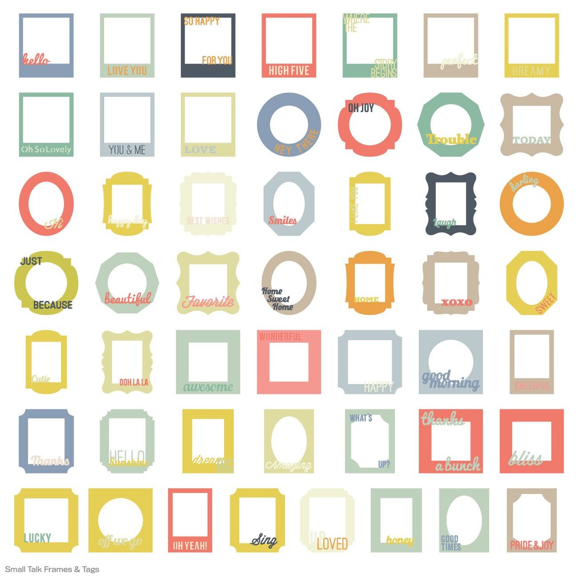 Small Talk Frames & Tags Cricut Cartridge Etsy