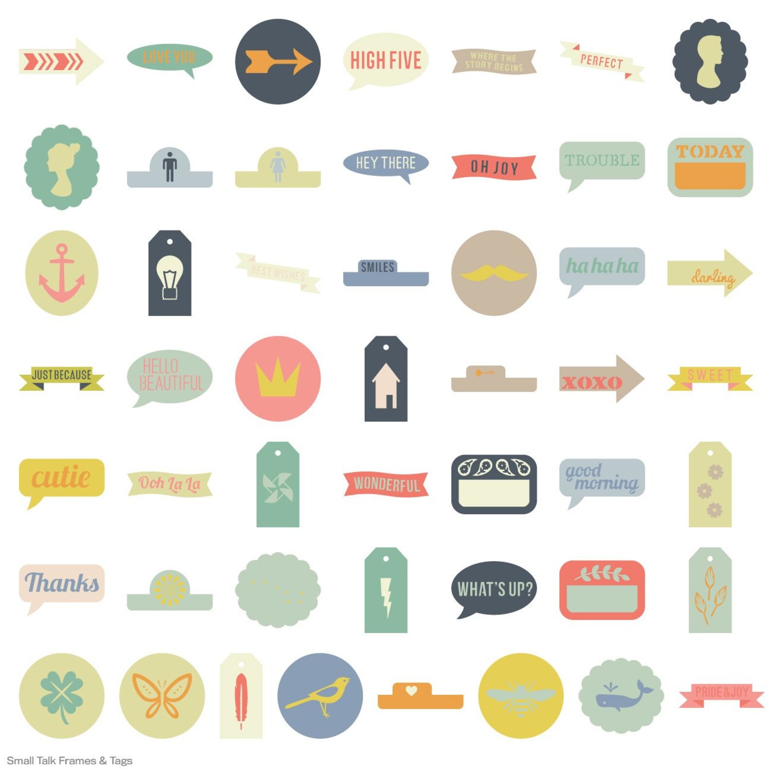 Small Talk Frames & Tags Cricut Cartridge Etsy