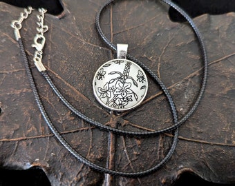 Fireweed Hand-Drawn Pendant Necklace