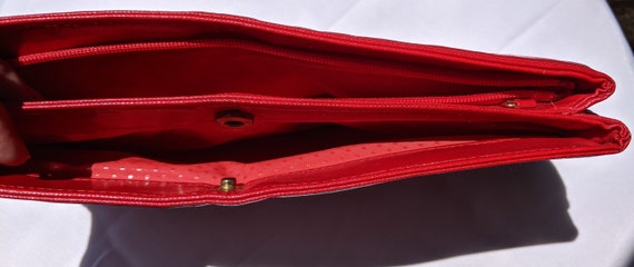 Lipstick Red Faux Leather Purse - image 4