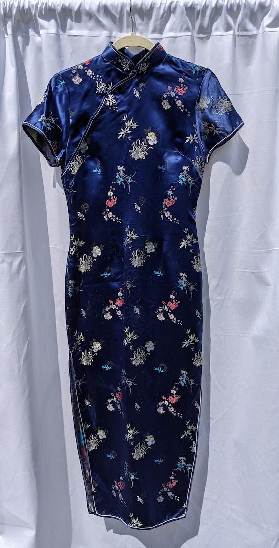 navy silk dress Gem