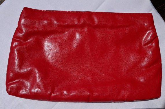 Lipstick Red Faux Leather Purse - image 2