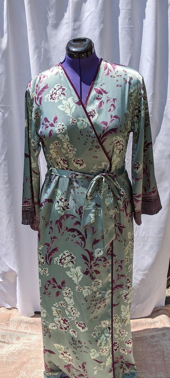 Halston Sage Green and Wine Robe