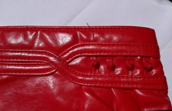 Lipstick Red Faux Leather Purse - image 3