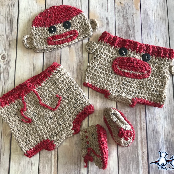 Newborn Sock Monkey Outfit ~ Sale