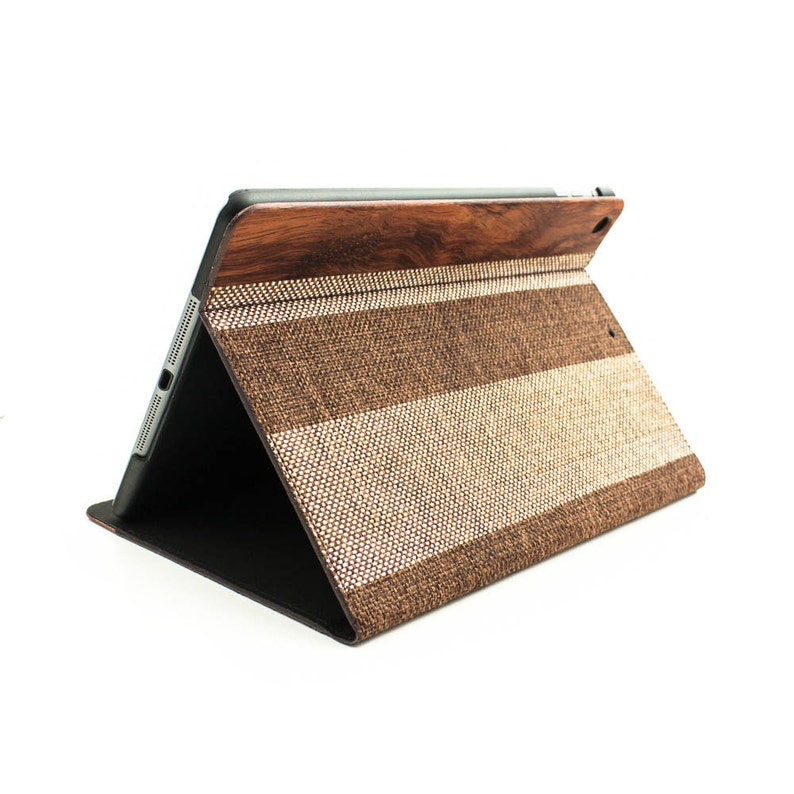 Wooden iPad AIR Bookcase Rosewood and Fabric Etsy