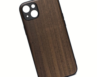 Coque en bois iPhone 15+ - Noyer