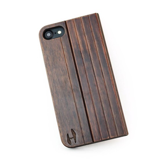violist schild snijden Wood Design Flip Case Iphone 7 Plus/8 Plus Padouk - Etsy
