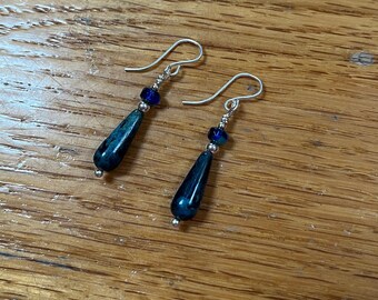Dainty blue dangle earrings