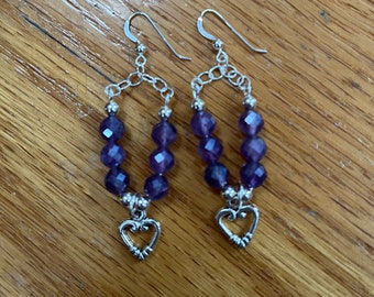 Amethyst Valentines Day earrings