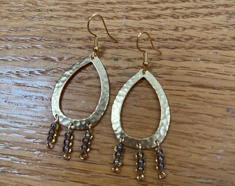 Brass dangle earrings