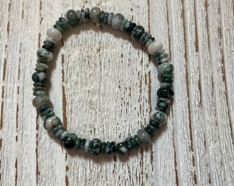 Green Tree Agate men's bracelet