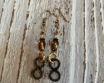 Brass dangle earrings