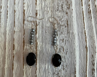 Onyx dangle earrings