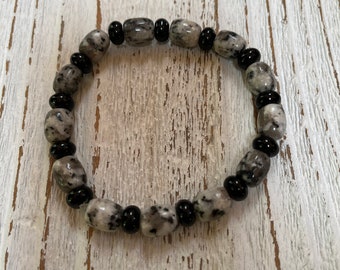 Black & White Men's stretch bracelet