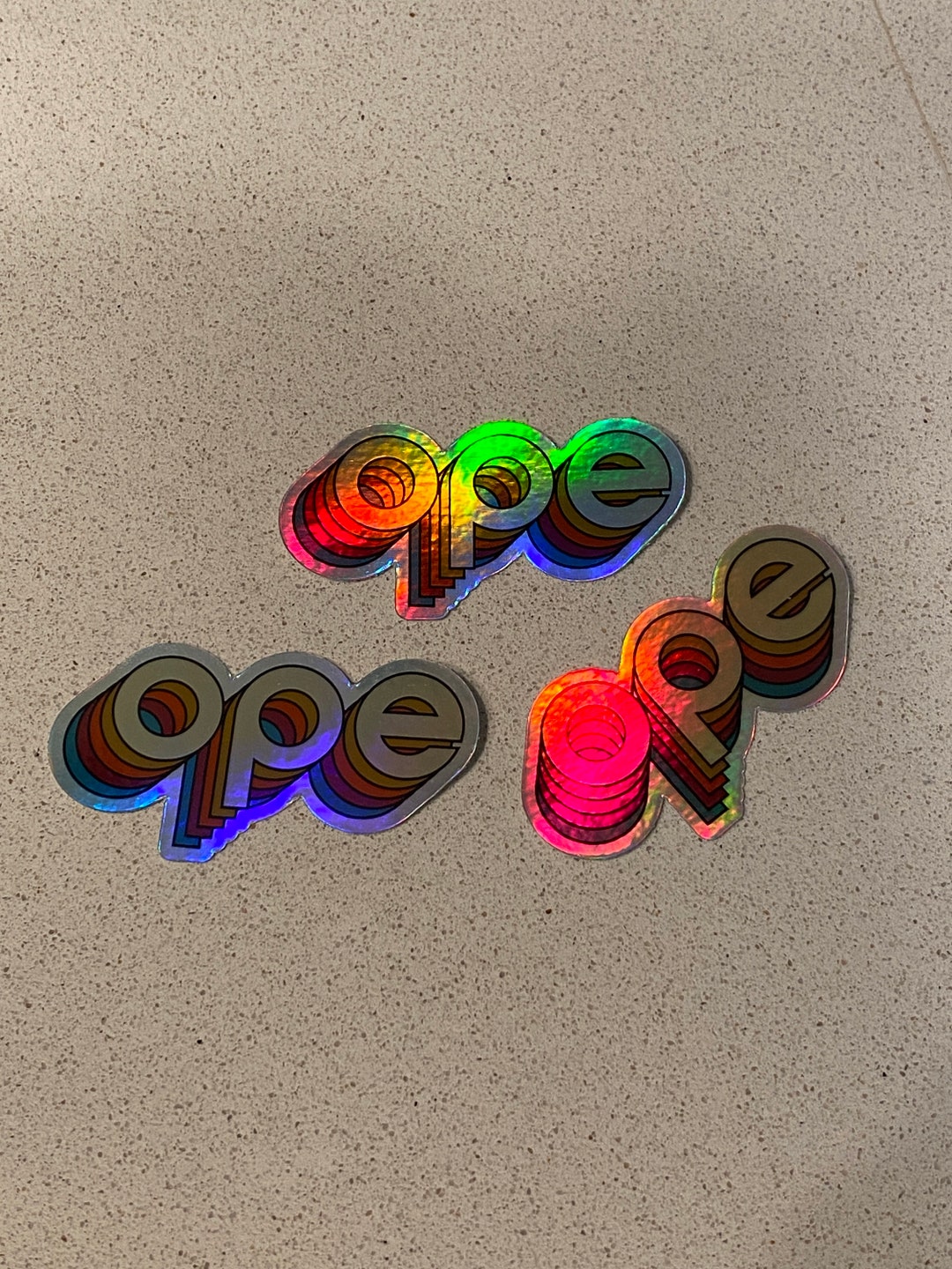 Ope It's a Holographic Sticker 3 Pack - Etsy