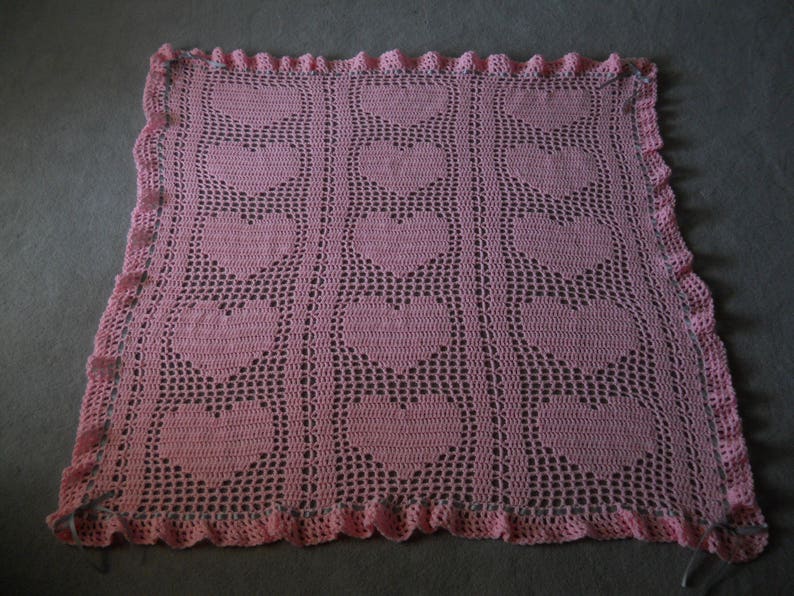 Crocheted Yellow Scalloped Baby AfghanChristening BlanketInfant ThrowCrib Cover