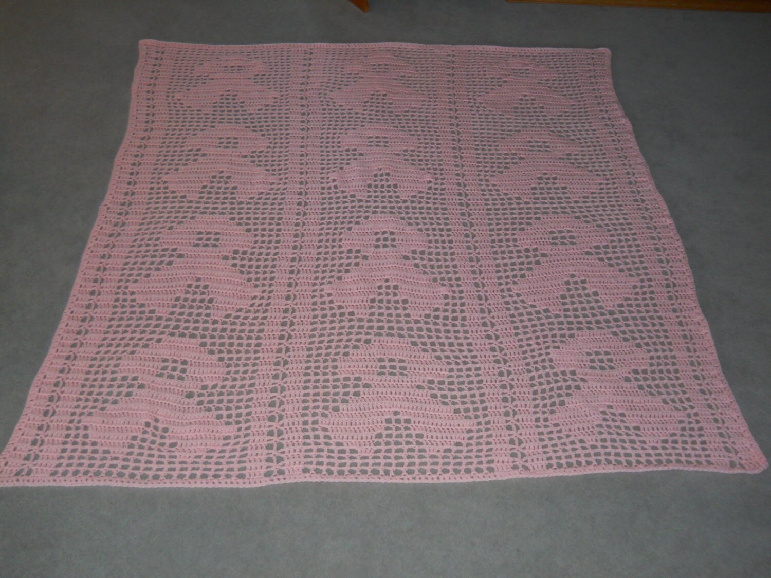 Crocheted Pink Breast Cancer Afghan/Blanket/Throw Crocheted Etsy
