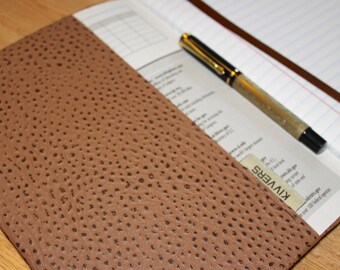 Distressed Leather Look Composition Notebook Cover Handmade with Faux Leather Vinyl and Your Choice of College, Wide, or Graph Paper