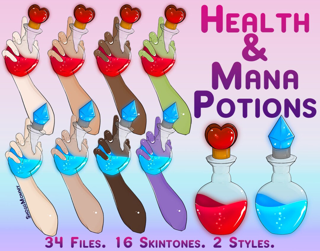 Health & Mana Potions Vtuber Assets Streaming Vtubing Dnd Pathfinder