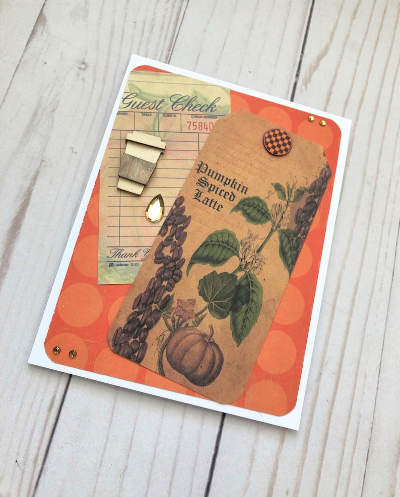 Fall Tags Fall ephemera Scrapbooking Card making ephemera Thanksgiving Tags Set of 6 Fall Guest Check Cards Pumpkin Tags