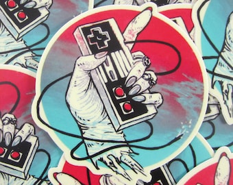 One Up—Retro Video Game Love—3" Vinyl Sticker