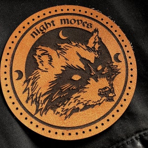 Night Moves — Round laser etched leather patch