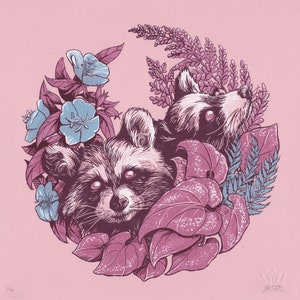 Raccoon Grove—Pink Dawn Edition—Screen Print