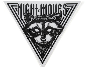 Night Moves—3" Vinyl Sticker—Raccoon