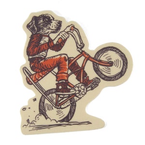 Bike Dog Wheelie3 Vinyl Bike Sticker image 2