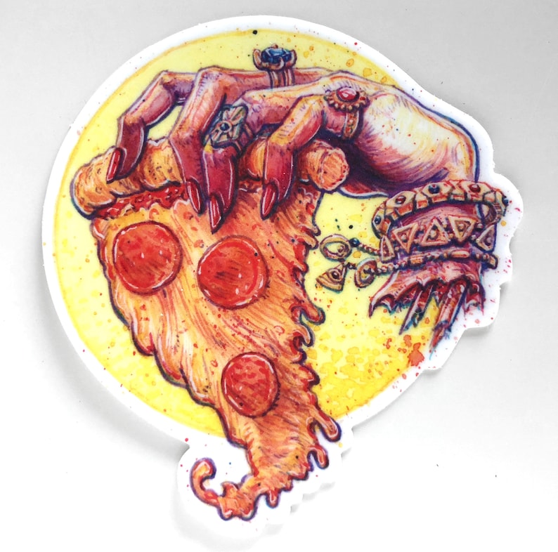 Tranche de pizza éternelle autocollant en vinyle de 3 po. image 2