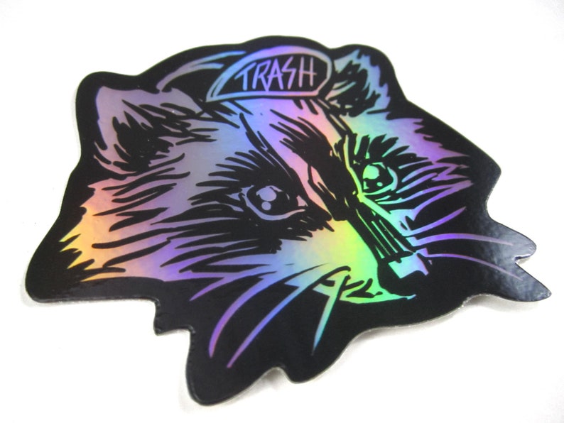 Trash Panda3 Holographic StickerRaccoon image 2