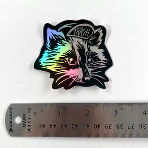 Trash Panda3 Holographic StickerRaccoon image 3