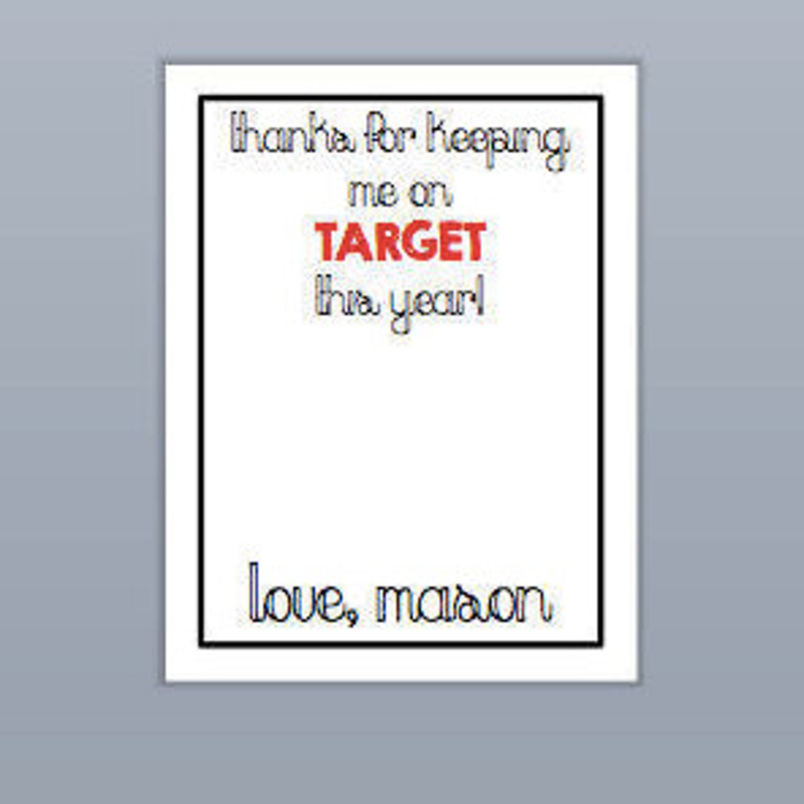 Teacher Gift Card Thanks for keeping me on Target. | Etsy