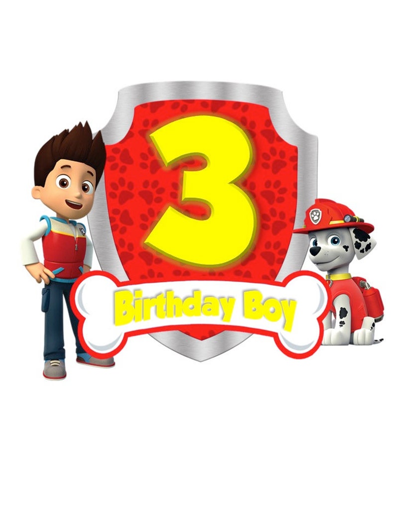 Paw Patrol Marshall 3rd Birthday Shirt Decal | Etsy