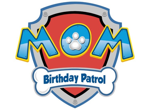Paw Patrol MOM Birthday Party Shirt Decal. Fourth Birthday | Etsy