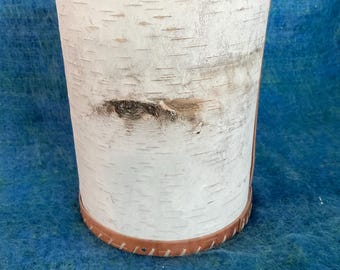 267 Weißer Papierkorb aus Birkenrinde