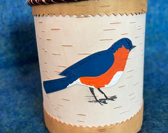 Birkenrinde Korb mit zylindrischer Borke von Bluebird