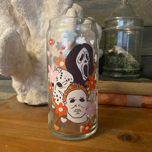 Floral Freakers - 16 or 20 oz Glass Can Cup UVDTF