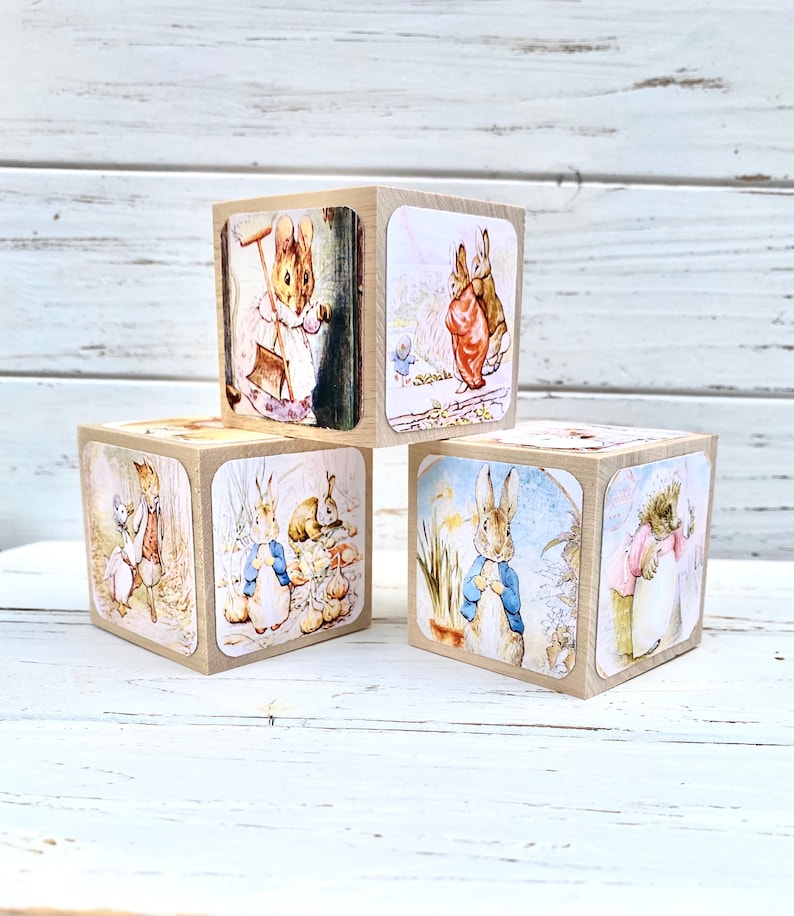 Beatrix Potter Wood Blocks Peter Rabbit Nursery Room Etsy