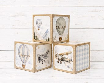 Adventure Nursery Room - Hot Air Balloons - Airplanes - Whimsical Designs - Boy Nursery - Oh The Places You’ll Go Baby Shower - 2 Inch
