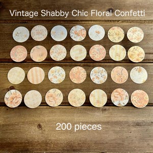 Shabby Chic Pink Floral Table Confetti - 200 Pieces - Baby Shower Confetti - Table Centerpiece Decoration - Girl Shower - Roses - Vintage
