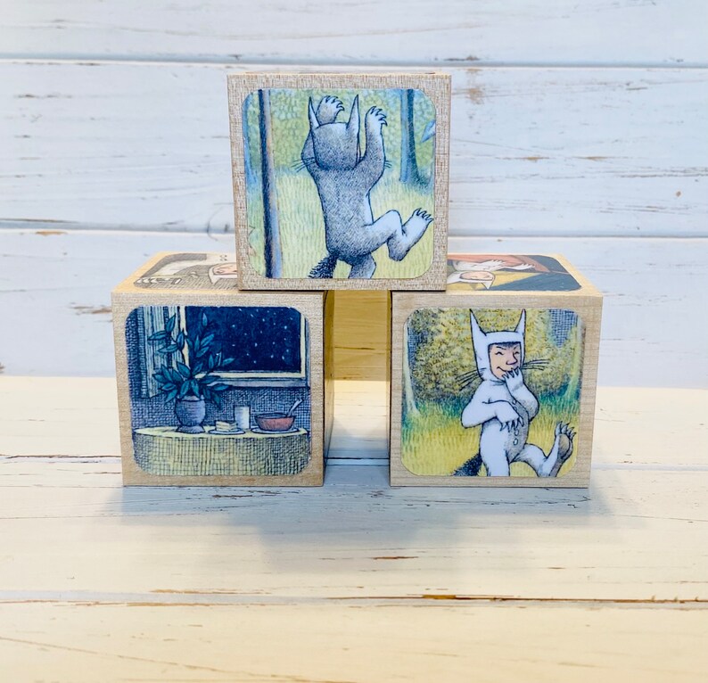 Storybook Blocks - Wooden Baby Blocks - Baby Shower Decor - Table ...