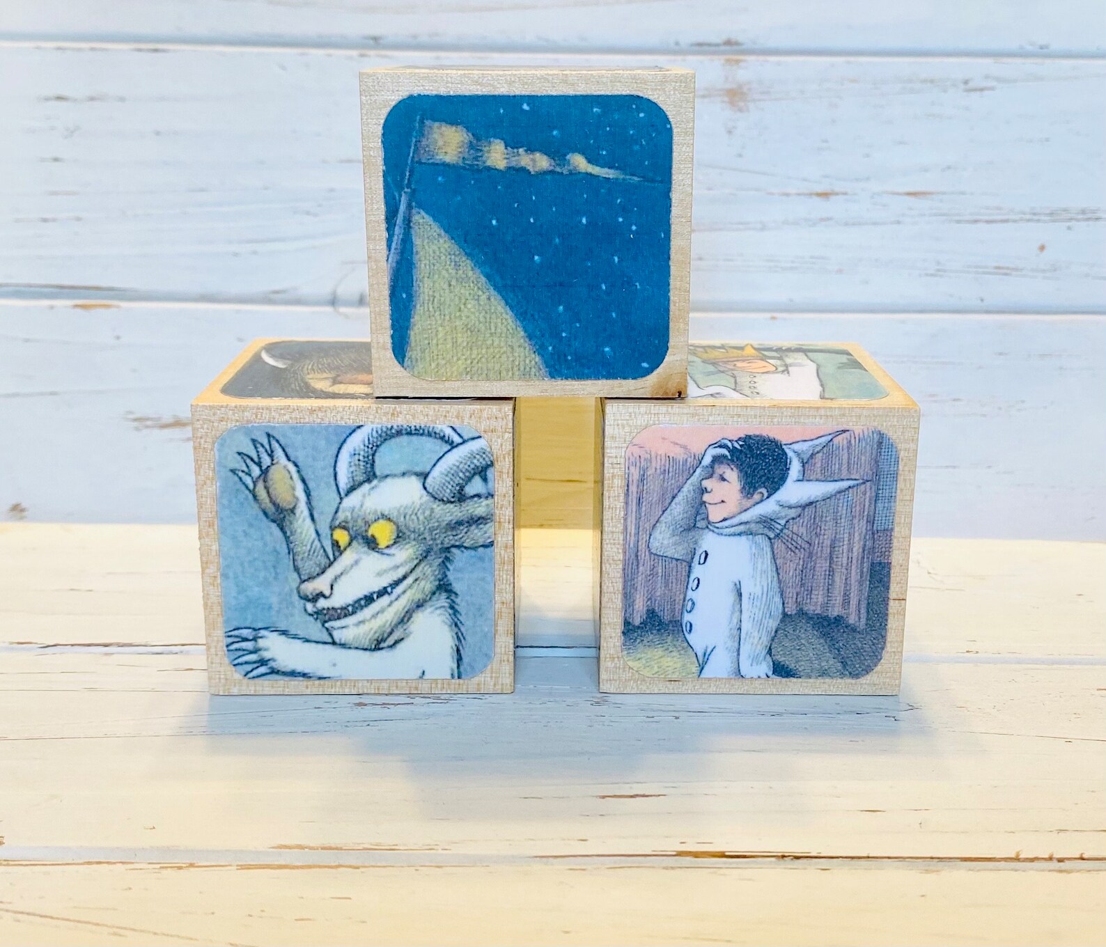 Storybook Blocks - Wooden Baby Blocks - Baby Shower Decor - Table ...